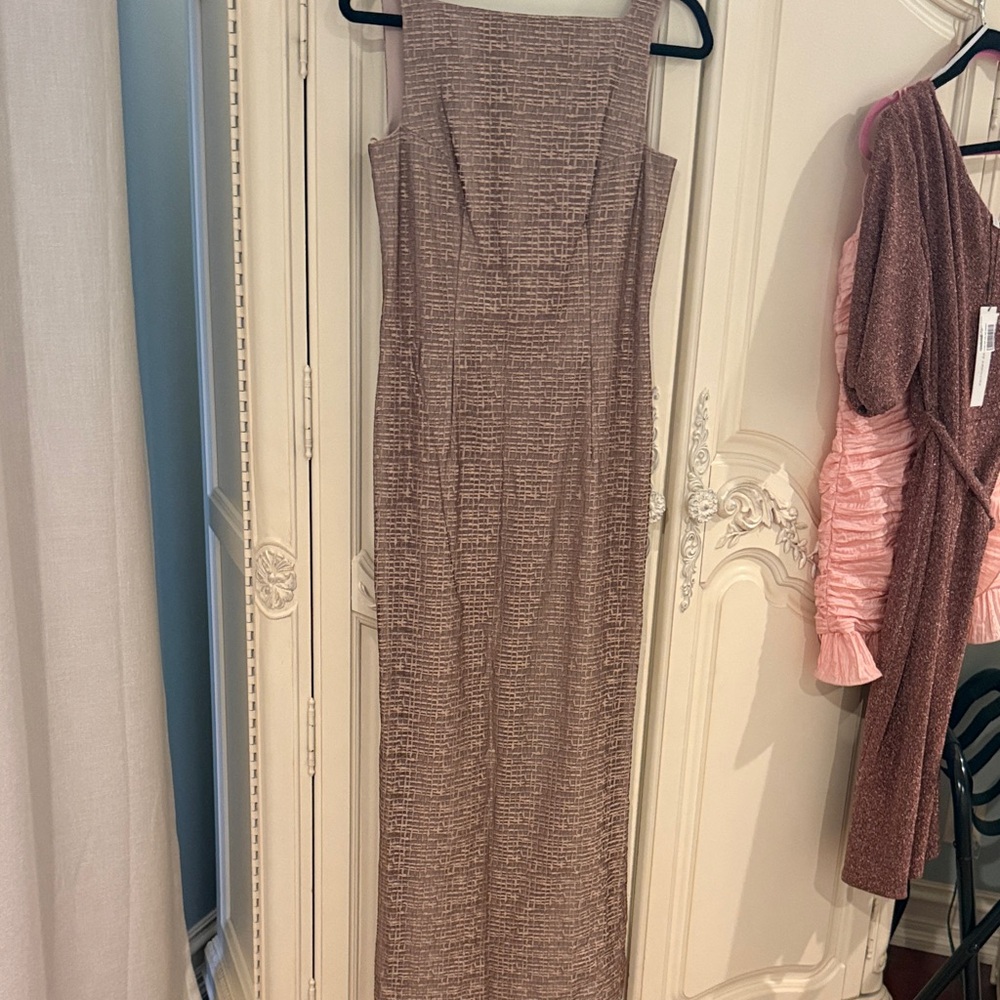 Phoebe Couture Strapless Tan Dress